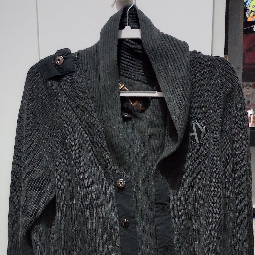 Grey, Cozy, Knit HELIX Cardigan